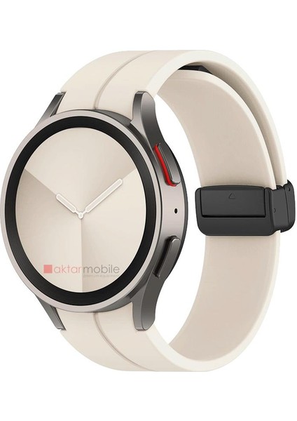 Samsung Galaxy Watch 6 Classic 43 / 47 mm Silikon Kordon Magnetik D Tokalı Spor Kayış Mıknatıslı