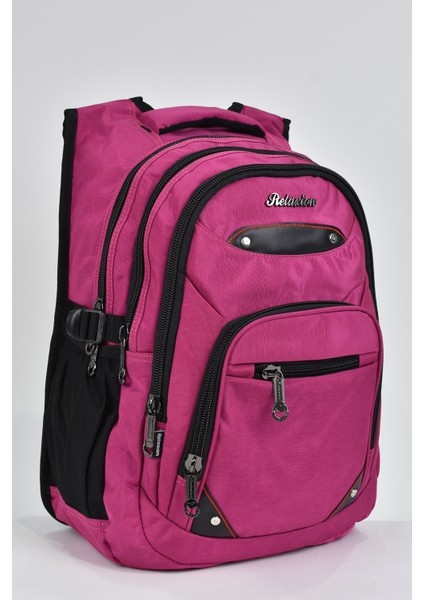 Unisex Ortopedik Çok Gözlü Günlük Seyahat Okul Sırt Çantası Pembe 2225