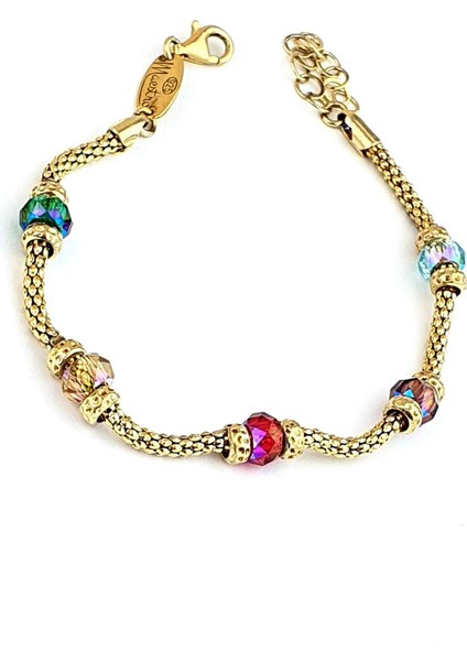 Swarovski Taşlı 925AYAR Gümüş Üzerine Altın Kaplama Trend Bileklik fiyatları