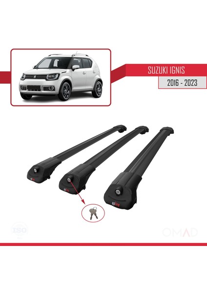 Suzuki Ignıs 2016 ve Sonrası ile Uyumlu Ace-1 Ara Atkı Tavan Barı Siyah 3 Adet Bar fırsatları