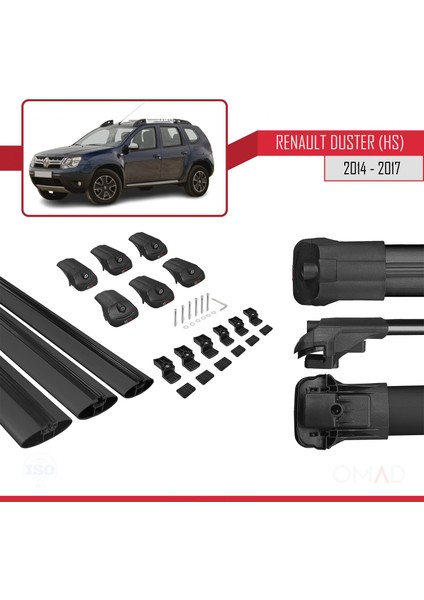 Renault Duster (Hs) 2014-2017 Arası ile Uyumlu Ace-1 Ara Atkı Tavan Barı Siyah 3 Adet Bar indirimleri