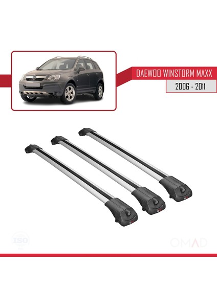 Daewoo Winstorm Maxx 2006-2011 Arası ile Uyumlu Ace-1 Ara Atkı Tavan Barı Gri 3 Adet Bar modelleri
