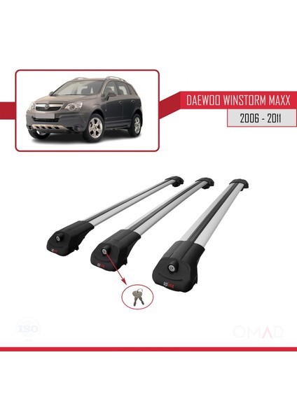 Daewoo Winstorm Maxx 2006-2011 Arası ile Uyumlu Ace-1 Ara Atkı Tavan Barı Gri 3 Adet Bar fırsatları