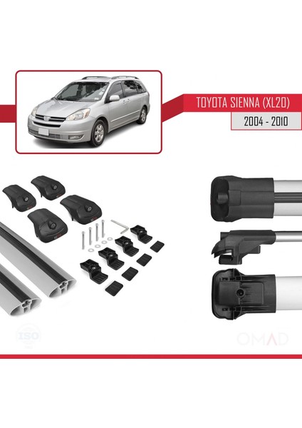 Toyota Sienna (XL20) 2004-2010 Arası ile Uyumlu Ace-1 Ara Atkı Tavan Barı Gri indirimleri