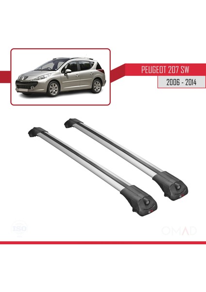 Peugeot 207 Sw 2006-2014 Arası ile Uyumlu Ace-1 Ara Atkı Tavan Barı Gri modelleri