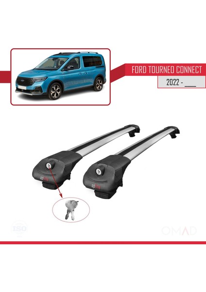 Ford Turneo Connect 2022 ve Sonrası ile Uyumlu Ace-1 Ara Atkı Tavan Barı Gri fırsatları