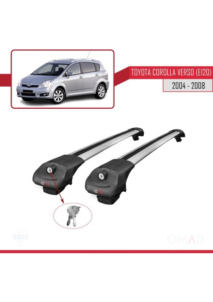Toyota Corolla Verso (E120) 2004-2008 Arası ile Uyumlu Ace-1 Ara Atkı Tavan Barı Gri fırsatları