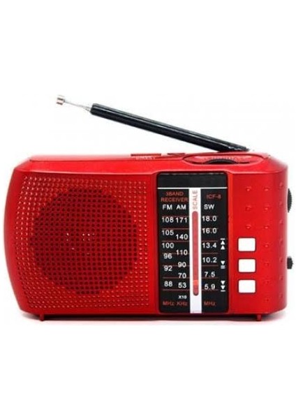 Bluetoothlu Fm Radyo USB Tf Kart Şarjlı Cep Radyosu Icf-8bt