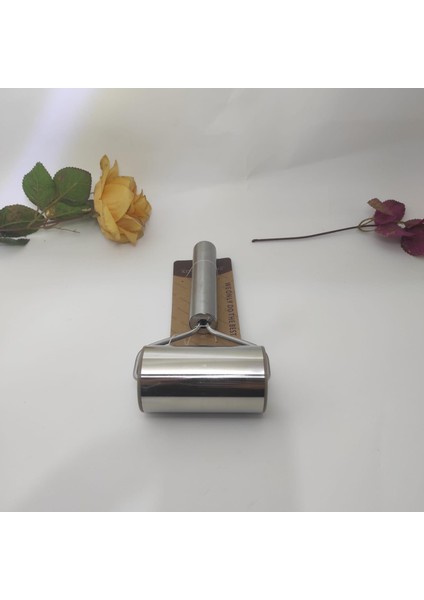 Paslanmaz Çelik Rulo Hamur Açma Aparatı Oklava Pratik Hamur Açma Aparatı Metal Kurabiye Hamur Merdane