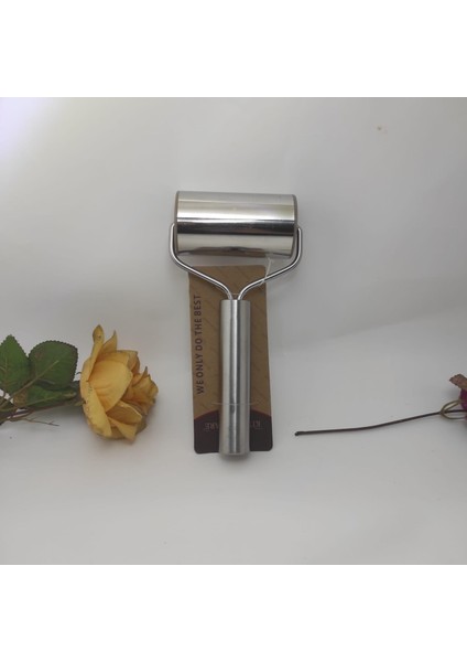 Paslanmaz Çelik Rulo Hamur Açma Aparatı Oklava Pratik Hamur Açma Aparatı Metal Kurabiye Hamur Merdane