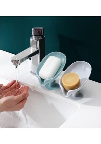 Nakres Katı Sabunluk Vantuzlu Su Giderli Sabunluk Dekoratif Mutfak Banyo Lüx Katı Sabunluk