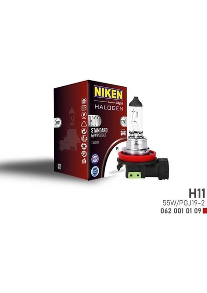 Nıken H11 55W Halojen Ampul PGJ19 2 12V
