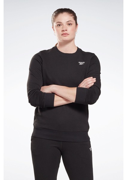 Rı Sl French Terry Siyah Kadın Sweatshirt