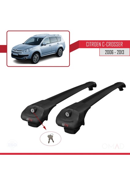Citroen C-Crosser 2006-2013 Arası ile Uyumlu Ace-1 Ara Atkı Tavan Barı Siyah