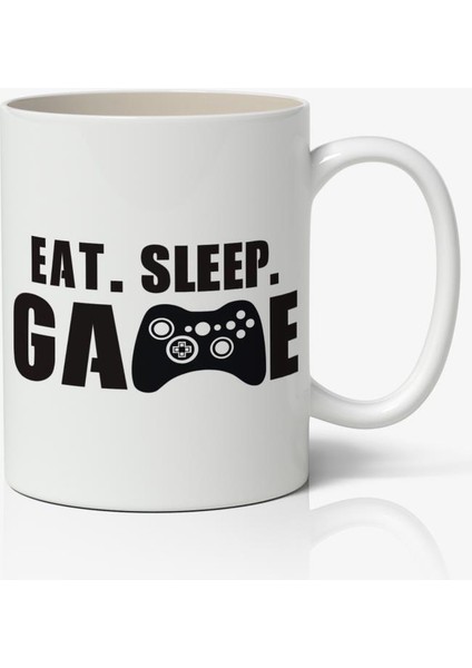 Eat Sleep Baskılı Kupa Bardak Baskılı Kahve Kupa Bardak