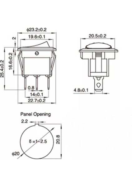 12 Volt Işıklı Rocker Switch