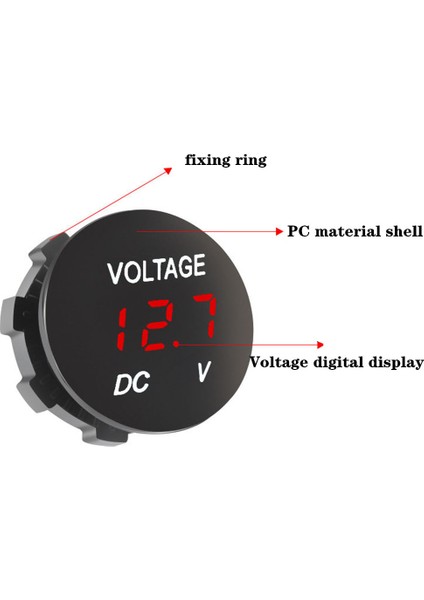 Su Geçirmez 12 Volt Dijital Voltmetre Karavan Marin