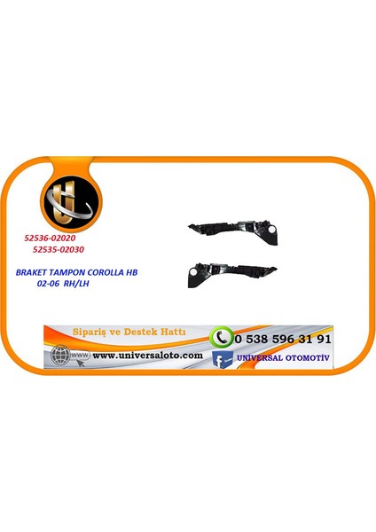 Parçabul Braket Tampon Corolla Hb 02-06 Ön Rh 52535-02030
