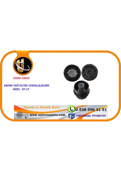 Parçabul Kapak Yağ Filtre Corolla Dizel 07-17/aurıs Dizel 15650-33010