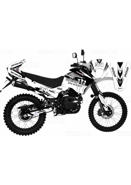 Mondial X-Treme Max 150 Monster Energy Desing Sticker Set Beyaz