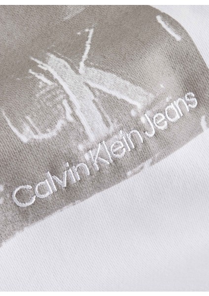 Kapüşon Yaka Baskılı Beyaz Kadın Sweatshırt J40J400300YAF