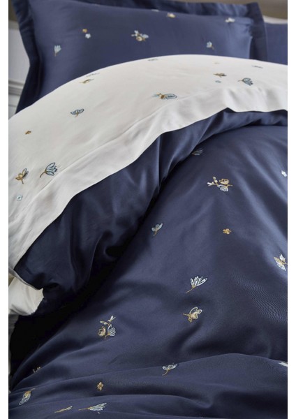 Pamuk Saten Nakışlı Çift Kişilik Nevresim Takımı - Safran