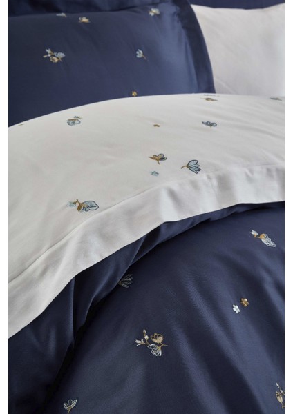 Pamuk Saten Nakışlı Çift Kişilik Nevresim Takımı - Safran modelleri