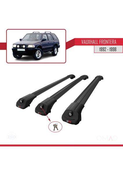 Vauxhall Frontera 1992-1998 Arası ile Uyumlu Ace-1 Ara Atkı Tavan Barı Siyah 3 Adet Bar fırsatları