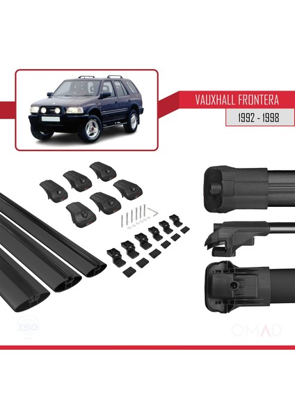 Vauxhall Frontera 1992-1998 Arası ile Uyumlu Ace-1 Ara Atkı Tavan Barı Siyah 3 Adet Bar indirimleri
