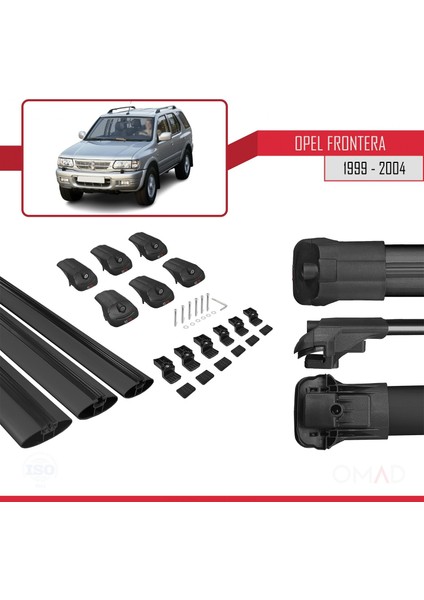 Opel Frontera 1999-2004 Arası ile Uyumlu Ace-1 Ara Atkı Tavan Barı Siyah 3 Adet Bar indirimleri