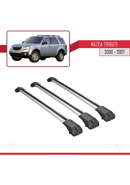 Mazda Tribute 2000-2007 Arası ile Uyumlu Ace-1 Ara Atkı Tavan Barı Gri 3 Adet Bar modelleri