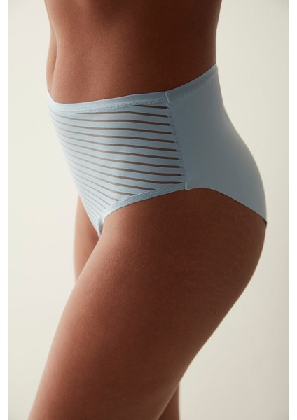 Nude Colors Yüksek Bel Mavi Slip Külot