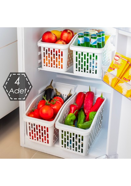 Org-24 4 Lü Çok Amaçlı Plastik Dolap Içi Düzenleyici Saklama Kutusu Organizer Sepet modelleri