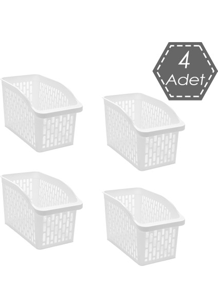 Org-24 4 Lü Çok Amaçlı Plastik Dolap Içi Düzenleyici Saklama Kutusu Organizer Sepet
