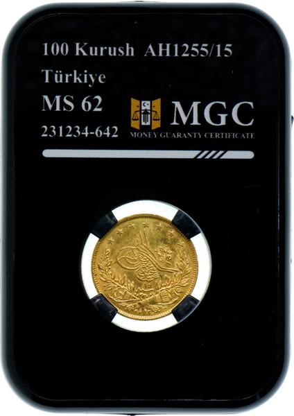 Mgc Sertifikalı - Abdülmecid 100 Kuruş Meskuk 1255/15 Kostantiniye