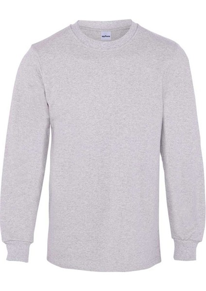 Sweatshırt Bisiklet Yaka Regular Gri 08125 Gri M