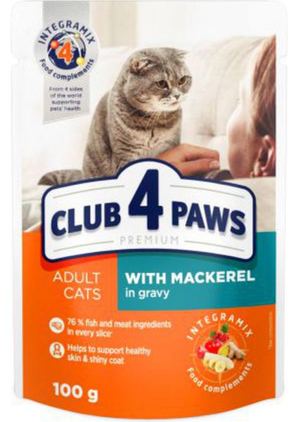 CLUB4PAWS Uskumrulu Premium Pouch Kedi Maması 100 gr