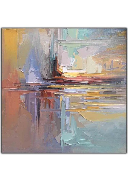 Soyut Tekne Manzaralı Yağlı Boya Dokulu Tablo fiyatları