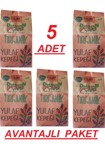 Organik Yulaf Kepeği 5 Adet x 400 gr