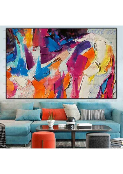 Soyut Kadın Yaglı Boya Dokulu Tablo