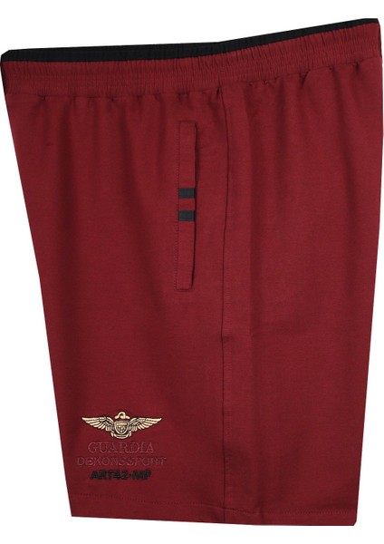 Erkek Büyük Beden Likralı Penye Şort Dekons Bordo modelleri