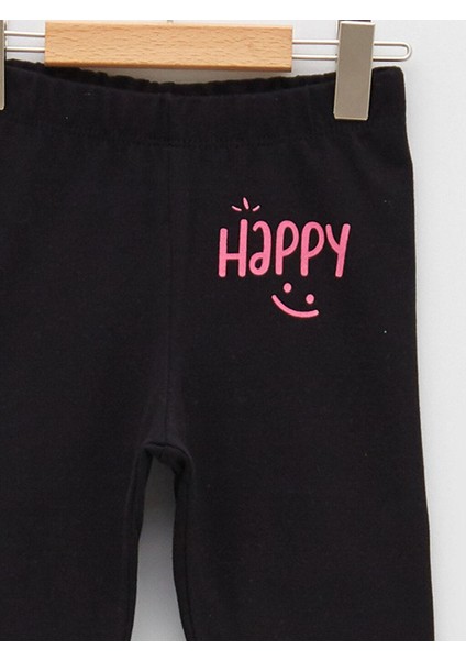 Baby Beli Lastikli Baskılı 3/4 Boy Kız Bebek Tayt modelleri