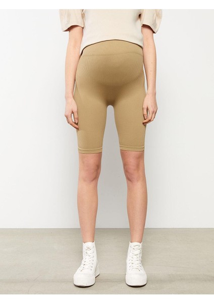 Maternity Beli Lastikli Düz Hamile Biker Tayt fırsatları