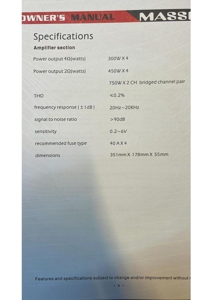 MS-K4300.4D 4 Kanallı Amfi 4 Ohm 4X300 Wat Rms