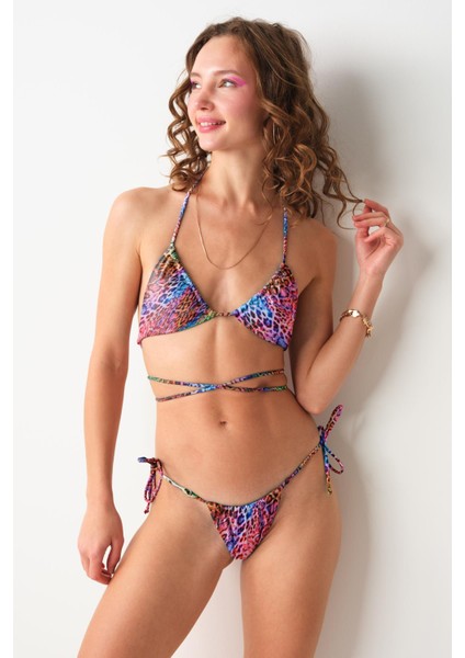 Marine Ipli Bikini Tek Alt Leopar 239204-D