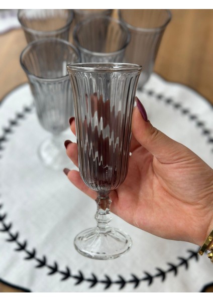 Splendid Füme Kahve Yanı Su Kadeh 120 cc
