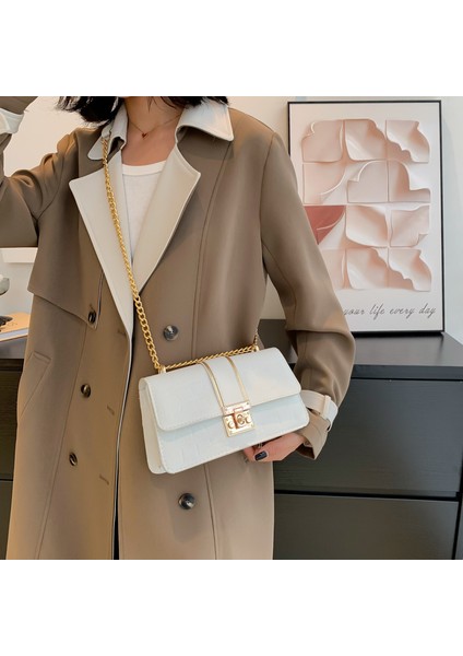 Çantalar Omuz Çantası Aksiller Moda Zincir Çanta Trend Doku Gündelik Taş Desen Işe Gidip Gelme (Yurt Dışından) indirimleri