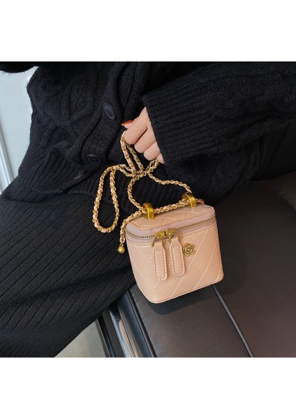 Ins Mini Eşkenar Dörtgen Zincir Küçük Çanta Kadın Yeni Sonbahar Moda Tek Omuz Messenger Küçük Kare Çanta Kutu Çanta (Yurt Dışından)