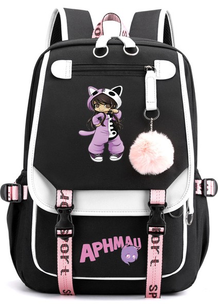 Yeni Sırt Çantası Aphmau Anime Kız Öğrenci Okul Çantası Kadın Dizüstü Sırt Çantası USB Okul Çantası (Yurt Dışından) modelleri