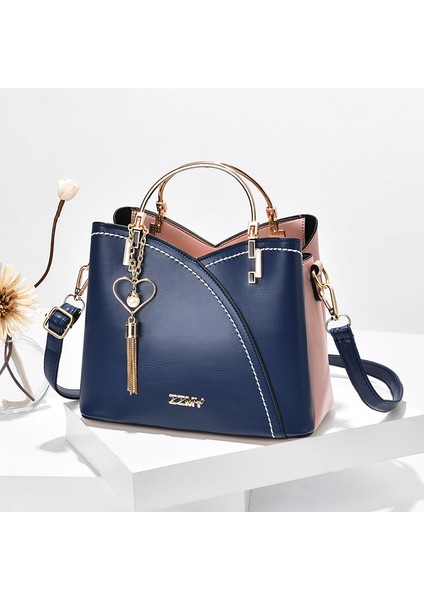 Kadın Çanta Kontrast Renk Büyük Kapasiteli Moda Omuz Çantası (Yurt Dışından) fırsatları
